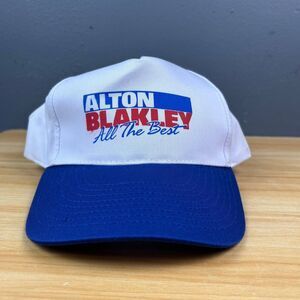 Nissun Trucker Hat White Blue Alton Blakley Dealership Snapback Y2K Vintage